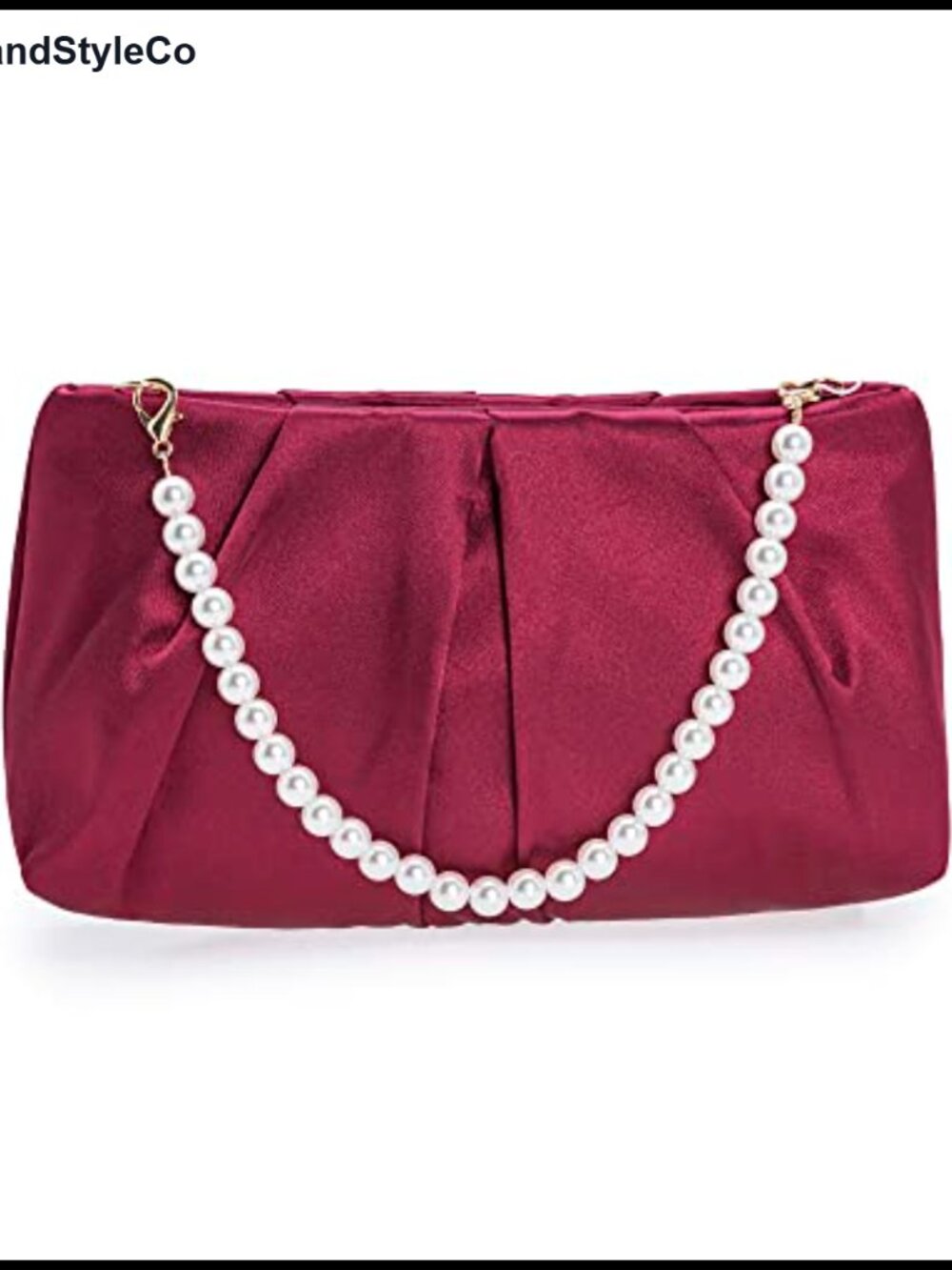 Womens Satin Pleated Clutch Evening Bag Formal Wedding Party Purse